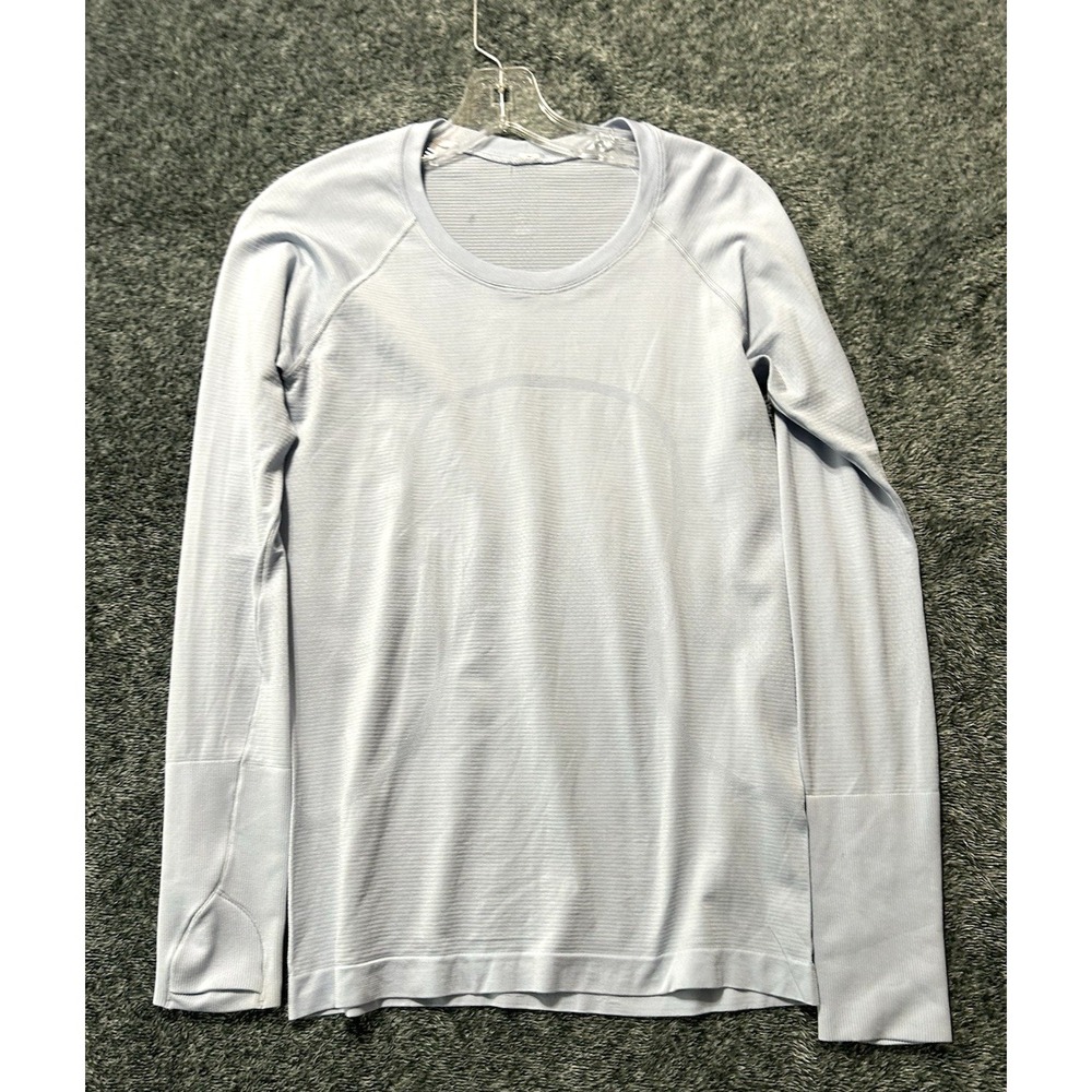 Lululemon Crush The Distance Swiftly Tech Womens Size 8 Blue Long Sleeve (D1)